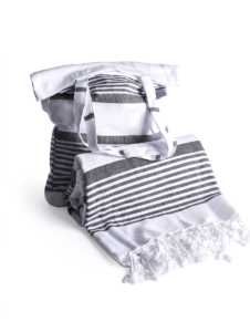 Hamamhandduk med tillhörande totebag från Maison Trique - Svart