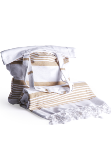 Hamamhandduk med tillhörande totebag från Maison Trique - Beige
